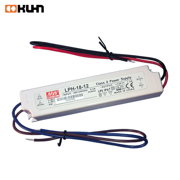 FUENTE DE PODER MEANWELL 12V 1.5A IP67 K-LPH-18