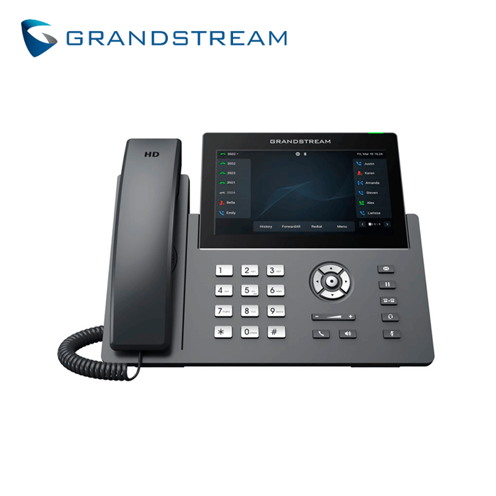 TELEFONO IP HD TOUCH 12 LINEAS COLOR WIFI BT GIGABIT POE GDMS GRP2670 GRANDSTREAM