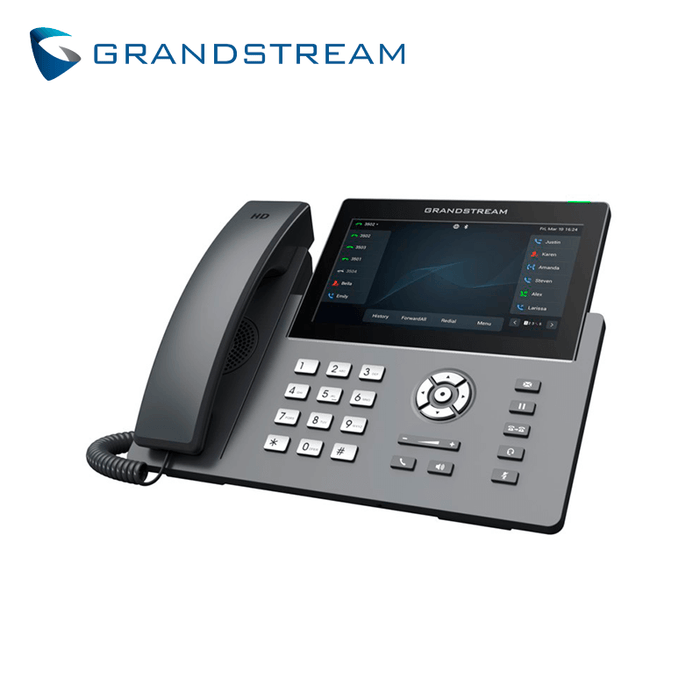 TELEFONO IP HD TOUCH 12 LINEAS COLOR WIFI BT GIGABIT POE GDMS GRP2670 GRANDSTREAM