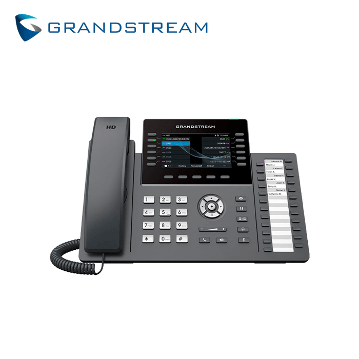 TELEFONO IP SIP HD 12 LINEAS COLOR 24BLF WIFI-BT GIGABIT POE GDMS GRP2636 GRANDSTREAM