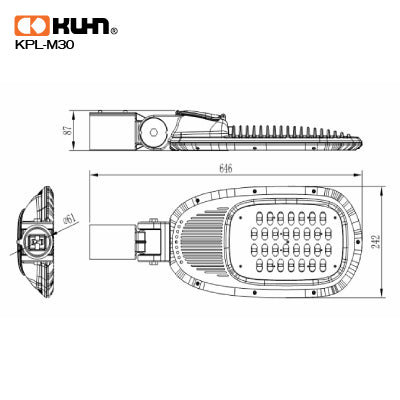 LUMINARIA LED 30W MINI COOL WHITE KPL-M30 INTEGRADA