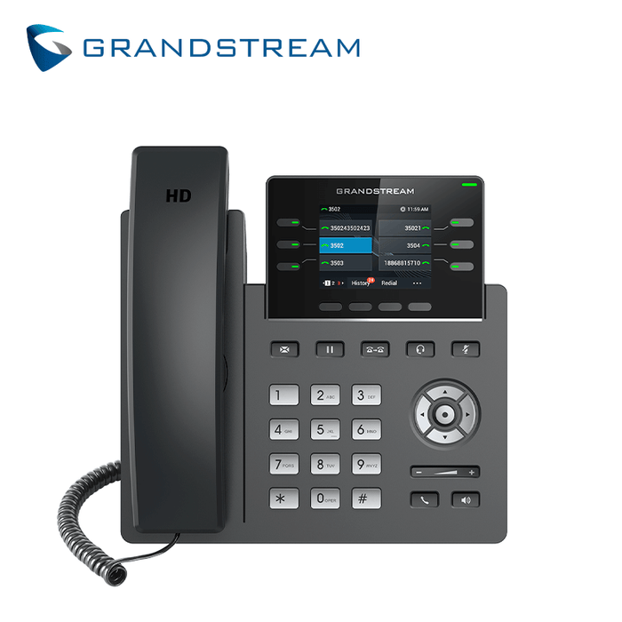 TELEFONO IP HD 3 LINEAS COLOR GIGABIT POE GDMS GRANDSTREAM GRP2613