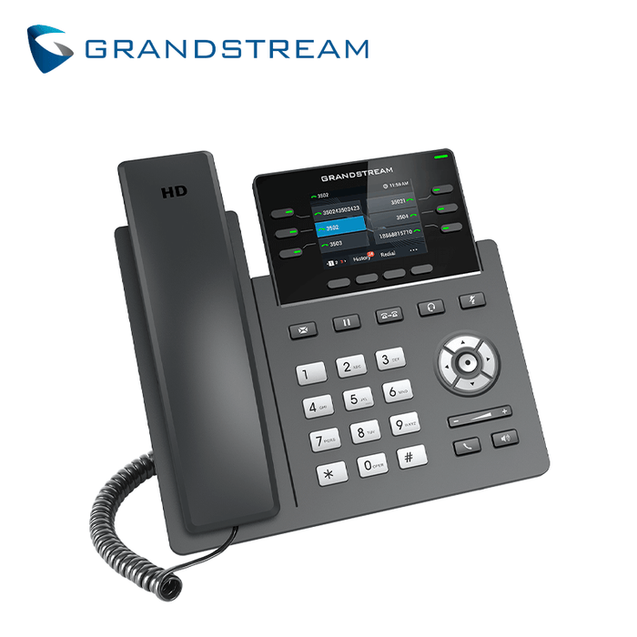 TELEFONO IP HD 3 LINEAS COLOR GIGABIT POE GDMS GRANDSTREAM GRP2613
