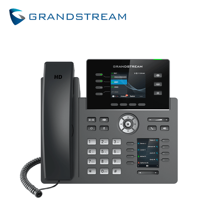 TELEFONO IP HD 4 LINEAS COLOR PANT-DUAL WIFI/BT GIGABIT POE GDMS GRANDSTREAM GRP2614