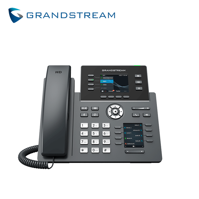 TELEFONO IP HD 4 LINEAS COLOR PANT-DUAL WIFI/BT GIGABIT POE GDMS GRANDSTREAM GRP2614
