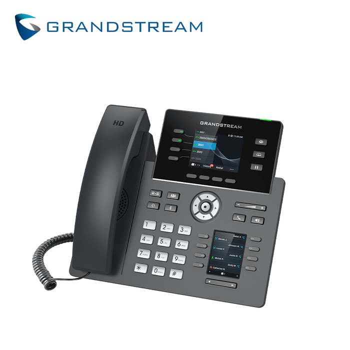TELEFONO IP HD 4 LINEAS COLOR PANT-DUAL WIFI/BT GIGABIT POE GDMS GRANDSTREAM GRP2614
