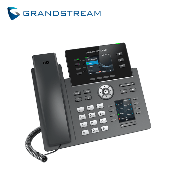 TELEFONO IP HD 4 LINEAS COLOR PANT-DUAL WIFI/BT GIGABIT POE GDMS GRANDSTREAM GRP2614