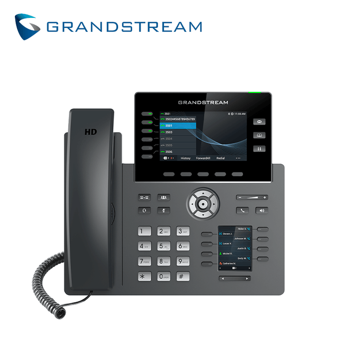 TELEFONO IP HD 6 LINEAS COLOR PANT-DUAL WIFI/BT GIGABIT POE GDMS GRANDSTREAM GRP2616