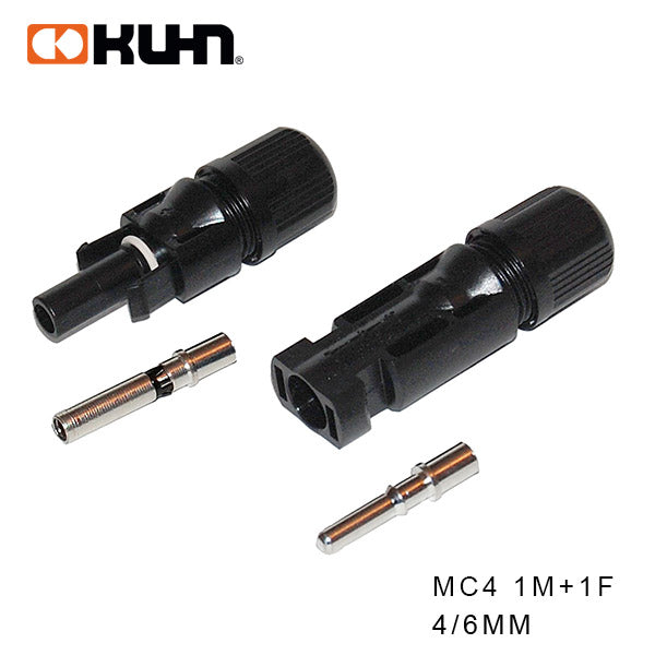 SET CONECTOR MC4 1M + 1F PARA CABLE 4MM KCN40-4MM