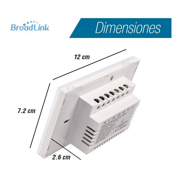 INTERRUPTOR MURAL PARA ILUMINACION INALAMBRICO DE 2 TECLAS BESTCON TC2S-2 PARA BROADLINK