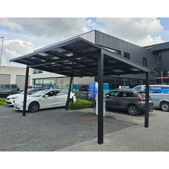 ESTRUCTURA CARPORT PREMIUM 2-VEHICULOS 15-PANELES NEGRO NVB-CARPORT-2V (No Incluye Paneles)