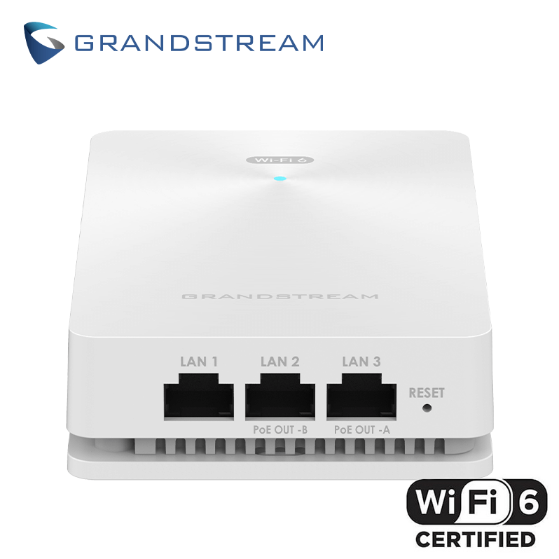 ACCESS POINT MURAL WiFi 6 AX3000 3Gbps 3xPTO-GIGA CLOUD POE GWN7661E GRANDSTREAM (No incluye Inyector PoE)