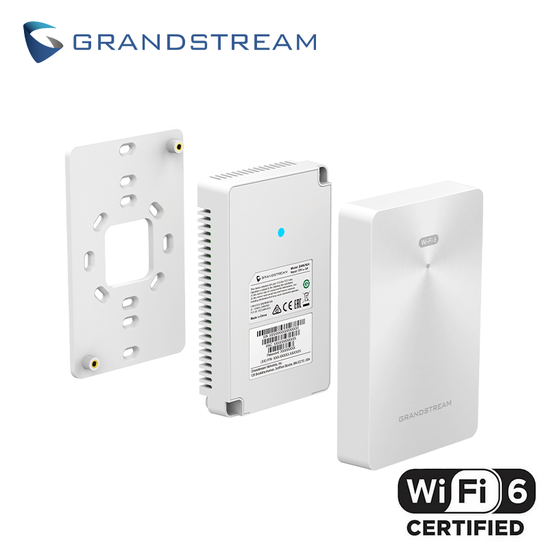 ACCESS POINT MURAL WiFi 6 AX3000 3Gbps 3xPTO-GIGA CLOUD POE GWN7661E GRANDSTREAM (No incluye Inyector PoE)