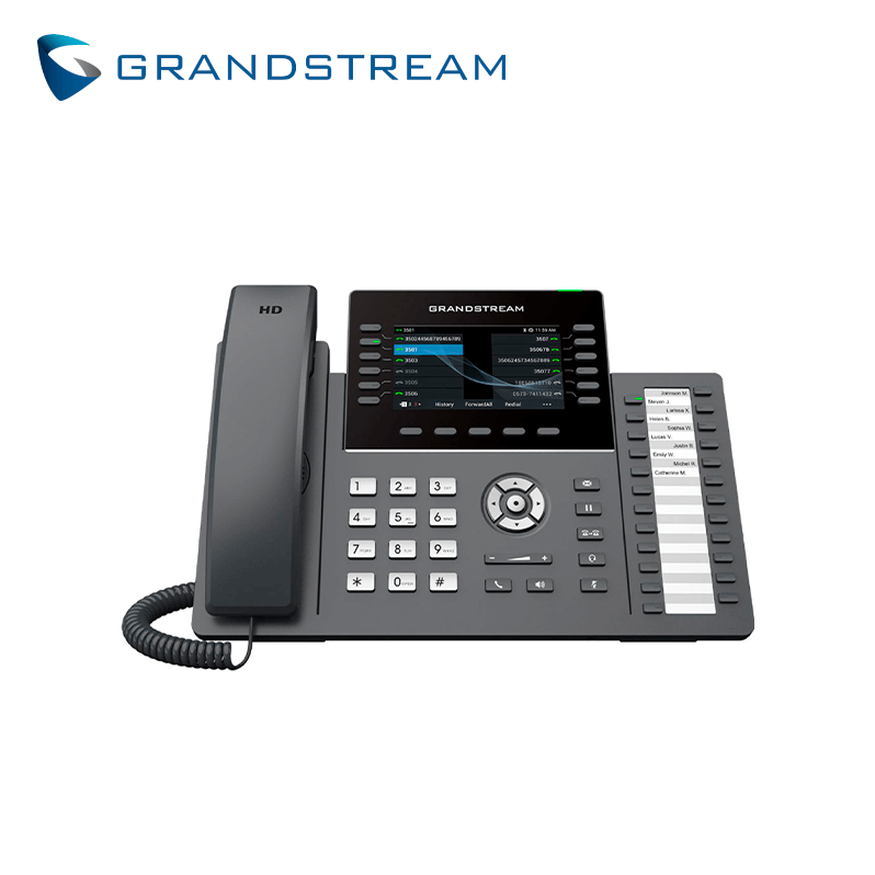 TELEFONO IP SIP HD 12 LINEAS COLOR 24BLF WIFI-BT GIGABIT POE GDMS GRP2636 GRANDSTREAM