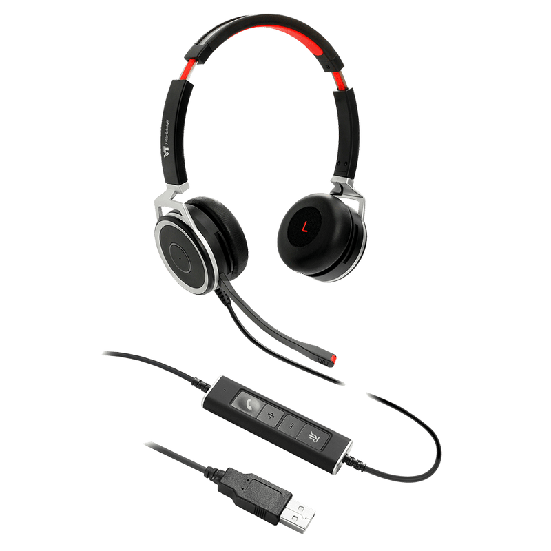 CINTILLO USB BIAURAL PREMIUM CON CANCELACION RUIDO AMBIENTE VTX220UNC-D VT