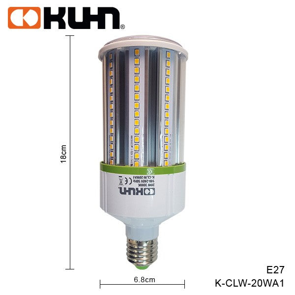 AMPOLLETA LED E27 20W CORN CALIDA 3300K 220V KUHN K-CLW-20WA1