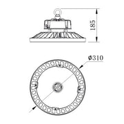 CAMPANA LED UFO 100W 110º 15.500LM 5700K KFO-100W-SM57 KUHN