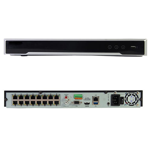 NVR H.265+ 16CH 16xPOE 160Mbps VGA-HDMI DS-7616NI-K2/16P HIKVISION
