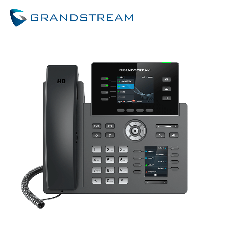 TELEFONO IP HD 4 LINEAS COLOR PANT-DUAL WIFI/BT GIGABIT POE GDMS GRANDSTREAM GRP2614