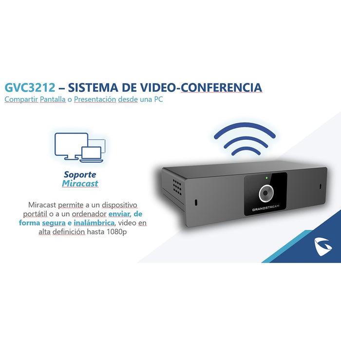 SISTEMA DE VIDEOCONFERENCIA IP COMPACTO HD PARA IPVIDEOTALK GVC3212 GRANDSTREAM