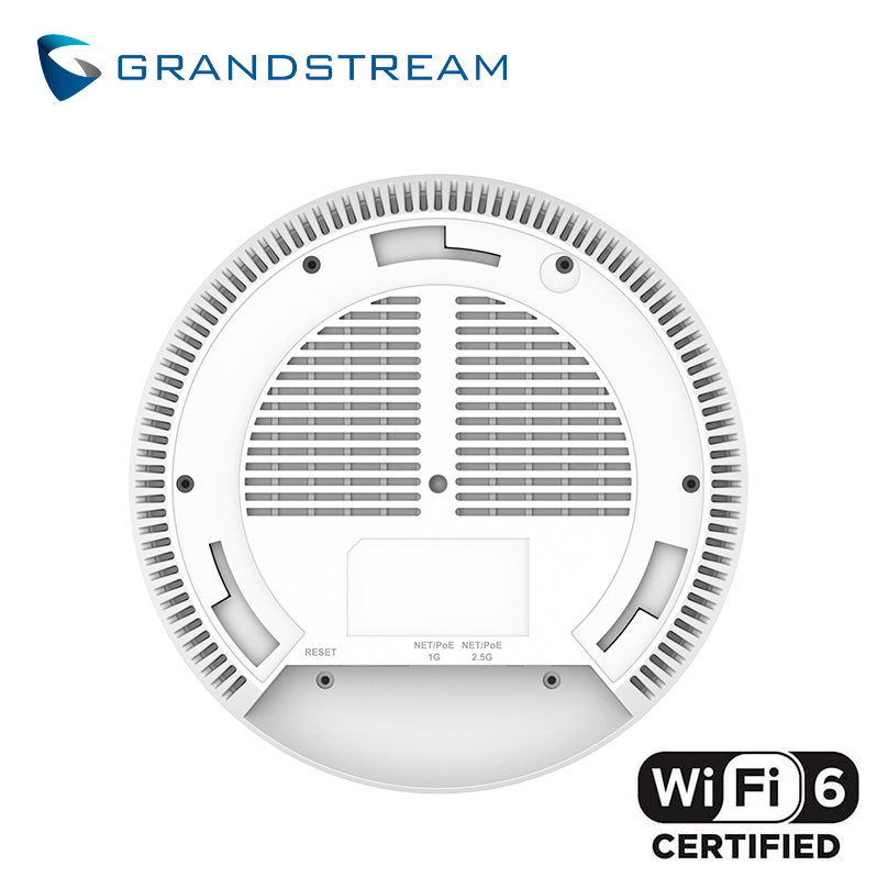 ACCESS POINT DUAL BAND WiFi-6 573.5/4804Mbps 175Mts 2x2:2-2.4GHz 4x4:4-5GHz 25/27dBm 1x1GB 1x2.5GB MESH POE GWN7662 GRANDSTREAM 