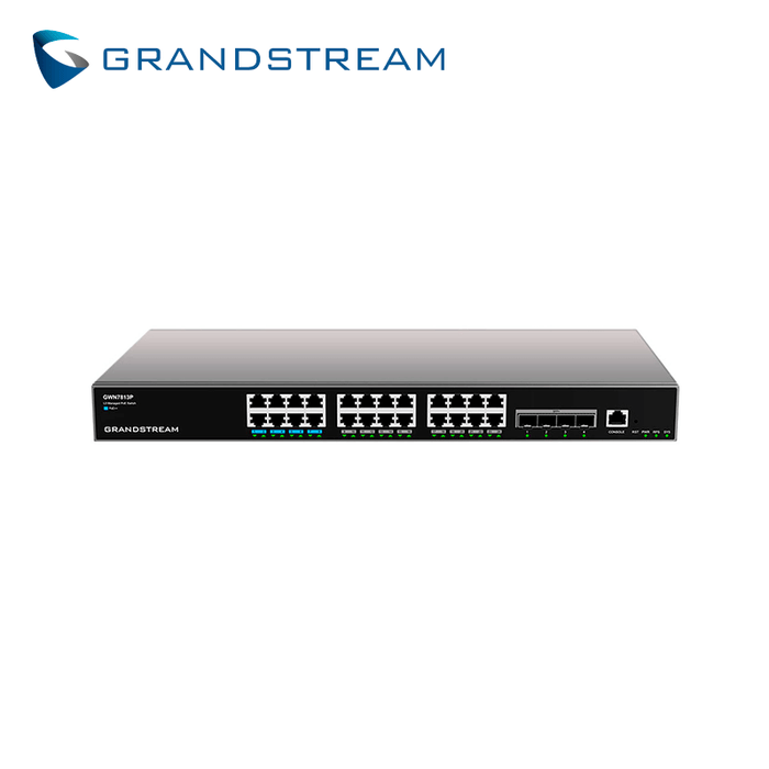 SWITCH ADMINISTRABLE CAPA 3 (L3) 24 PUERTOS GIGABIT POE++ 360W 4-SFP+(10G) GWN7813P GRANDSTREAM