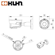 CAMARA IP 2MP H.265+ 2,7-13,5mm CON AUTOENFOQUE STARLIGHT IR 40MTS DIA-NOCHE POE IB20SL-IR40V13AF KUHN