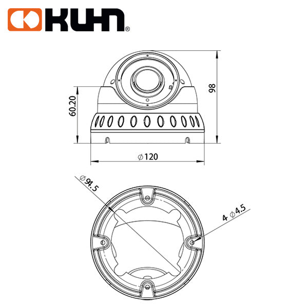 DOMO FIJO IP 2MP H.265+ 2,8-12mm IR 30MTS DIA-NOCHE POE ID20C-IR30V12 KUHN