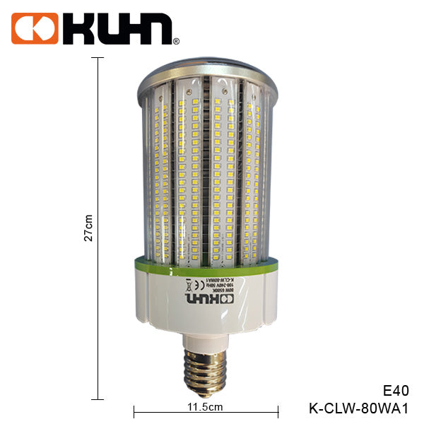 AMPOLLETA LED E40 80W FRIA 6500K USO INDUSTRIAL/CAMPANA 220V KUHN K-CLW-80WA1