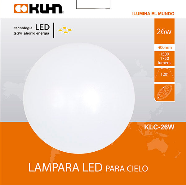 FOCO PLAFONIER SOBREPUESTO 26W 6500K 120G KLC-26W-CW