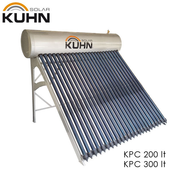 EQUIPO TERMOSOLAR COMPACTO CON SERPENTIN 300LTS 30 TUBOS KUHN MODELO KPC-30-COIL