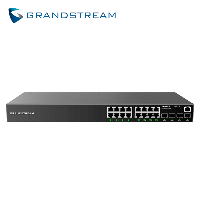 SWITCH ADMINISTRABLE CAPA 2+ (L2+) 16 PUERTOS GIGABIT 4-SFP GWN7802 GRANDSTREAM