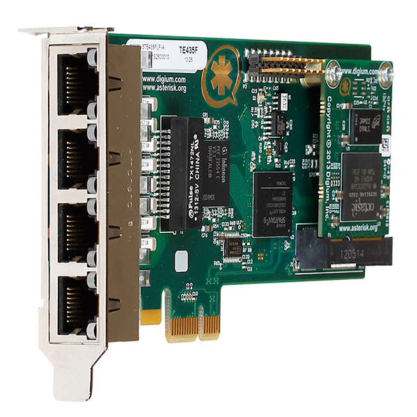 TARJETA DIGITAL PCI EXPRESS 4 x E1/T1/J1 DIGIUM TE435 PARA ASTERISK/ELASTIX (REEMPLAZA TE420)