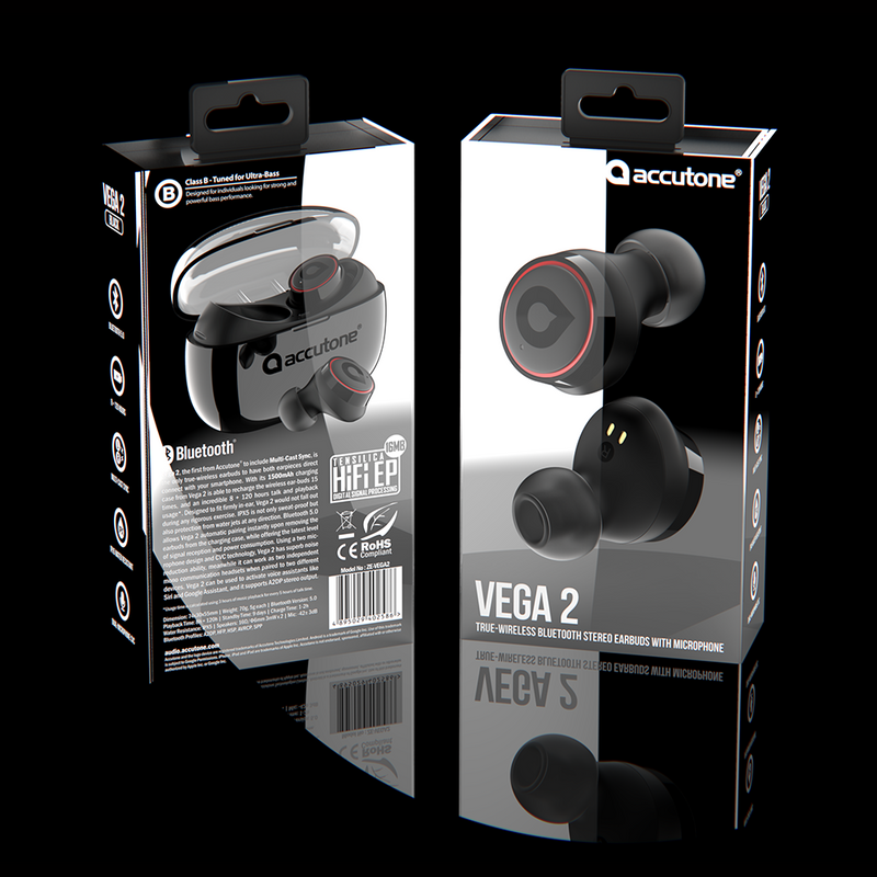 AUDIFONOS BLUETOOTH 5.0 IN-EAR MULTI-CAST CON POWER BANK VEGA2 ACCUTONE